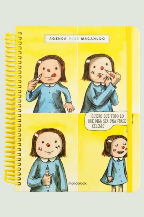 AGENDA MONOBLOCK MACANUDO A5 SEMANAL ANILLADA 2026 - FRASE CÉLEBRE AGENDA MONOBLOCK MACANUDO A5 SEMANAL ANILLADA 2026 - FRASE CÉLEBRE