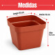 Maceta cuadrada 1,9 lts TERRACOTA