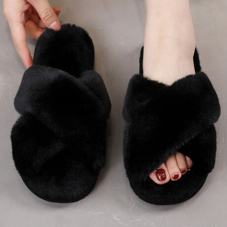 Pantufla Cruzada Varios Colores Negro