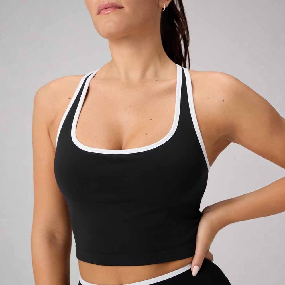 Top Seamless Built-In Bra Mujer Black/classic White