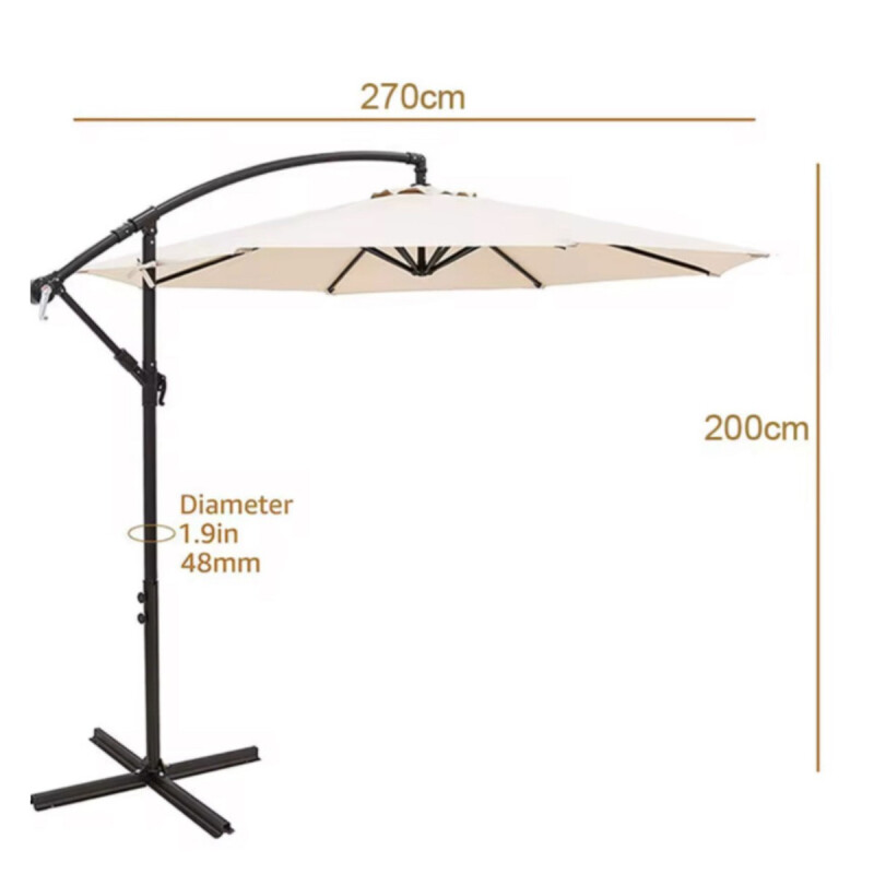 Sombrilla Grande de Jardín 2.70 m con Base de Hierro y Proteccion UV Sombrilla Grande de Jardín 2.70 m con Base de Hierro y Proteccion UV
