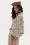 Camisa Claire en Algodón Roberta Brown Flowers