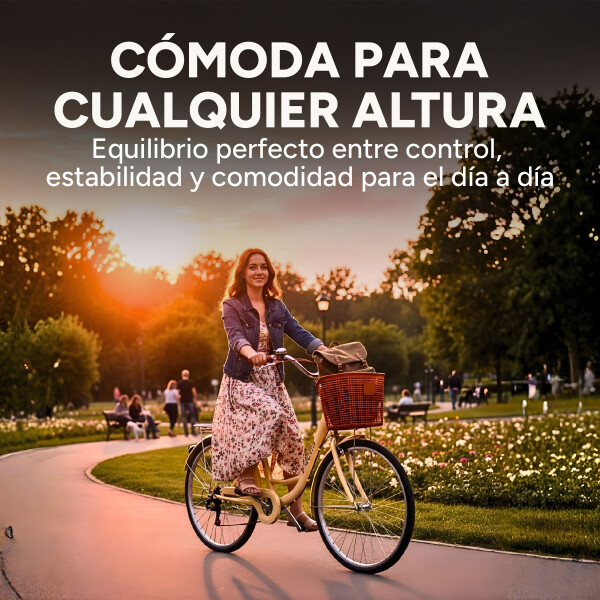 Bicicleta Pigewn Urbana Rodado 26 Canasto Freno Disco 7 Vel Crema 1