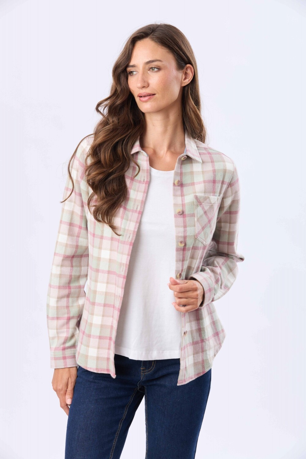 CAMISA VIYELA CUADROS Rosado