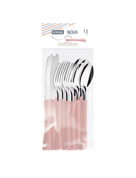 SET 12PZAS AC.INOX. MANGO CARMIN INOVA DI SOLLE SET 12PZAS AC.INOX. MANGO CARMIN INOVA DI SOLLE