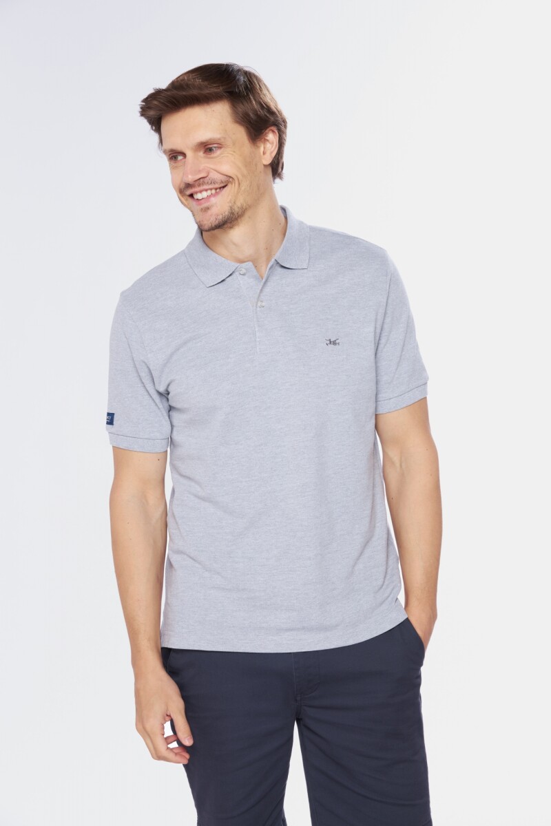 REMERA POLO PIQUE - Gris 