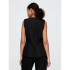 SL LONG LINE VEST - LINEN TRUE BLACK