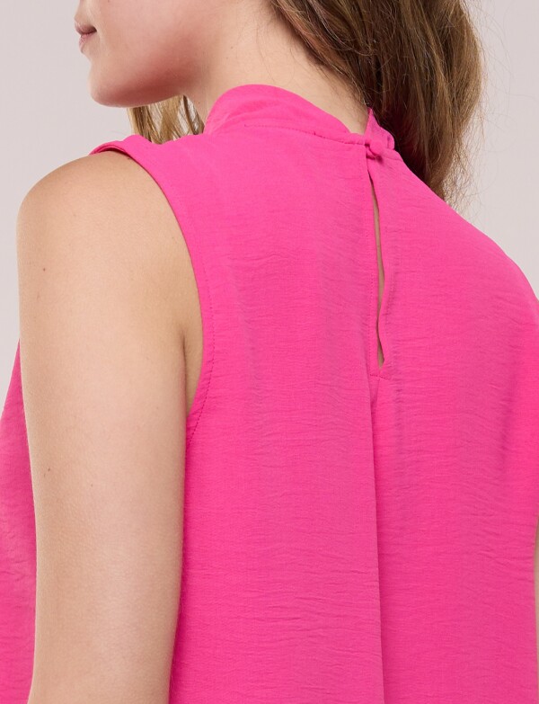 Blusa Cuello Drapeado FUCSIA