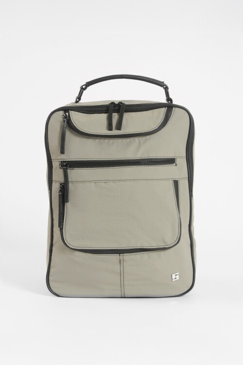 Mochila porta laptop cierres verde