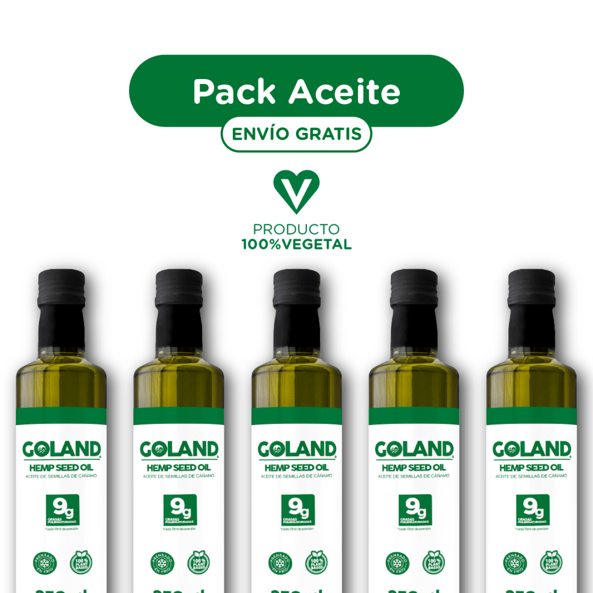 HEMP SEED OIL 250ML | 5 Unidades de Aceite de Semilla de Cáñamo 