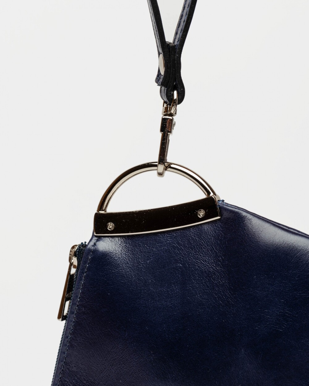 Porta Cosméticos Katy En Cuero Liso Azul