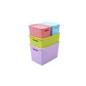 CAJA CESTO ORGANIZADOR SIMIL RATTAN 8LTS MULTICOLOR