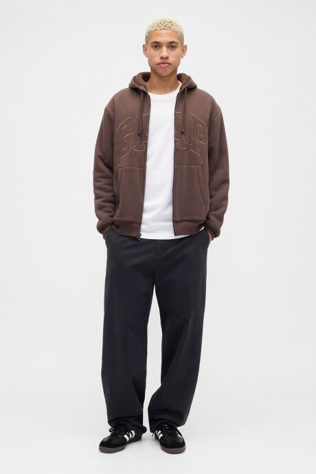 Canguro Con Corderito Logo Gap Hombre New Brown661