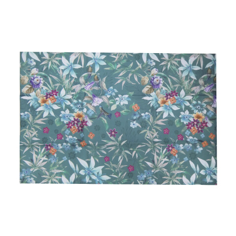 Mantel Waterproof Home Class 140 x 210 cm 4393 FLOR PETROLEO