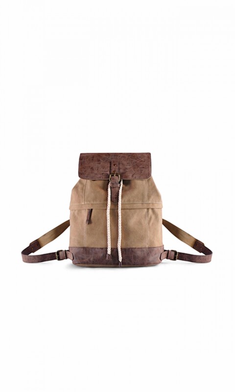 MOCHILA BOHO TABACO Y KAKI