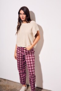 Chaleco Lurex Beige Melange