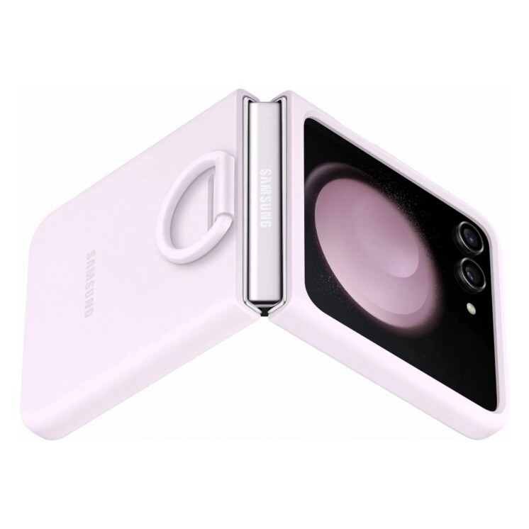 Funda Samsung Silicone Case con Anillo para Galaxy Z Flip5 Lavender