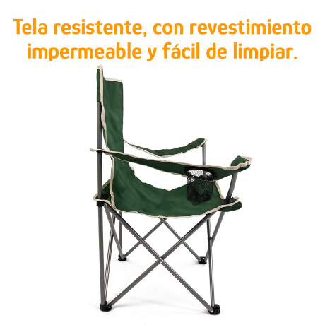 Silla Plegable Infantil 50kg Reforzada Con Portavaso Y Funda Verde