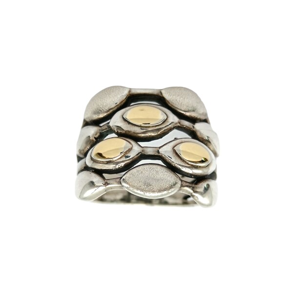 Anillo Bubble-Plata y Oro-Sin Piedra-AN5040 sinpiedra