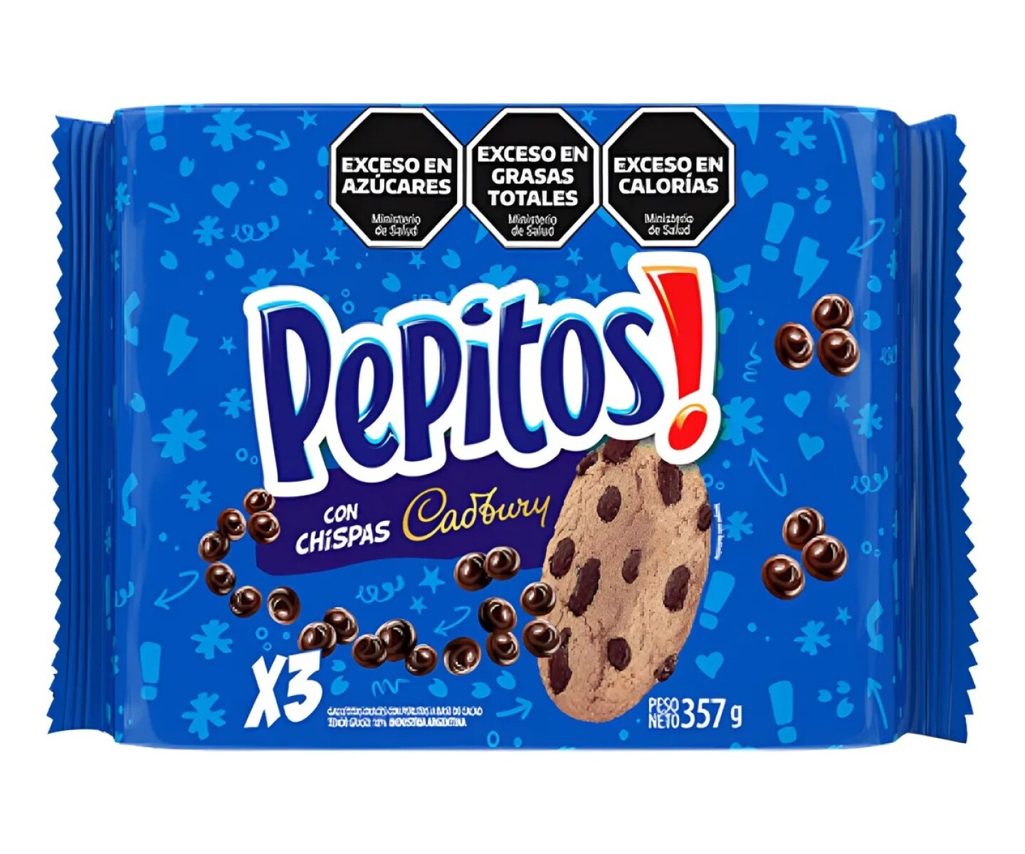 Pack X3 Galletas Pepitos 756 Tripack 357GR - AZUL 