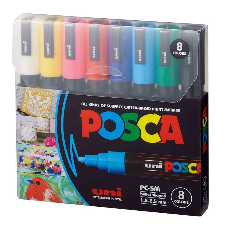 SET MARCADOR UNI POCSA 2.5MM 8 UNIDADES COLORES N/A