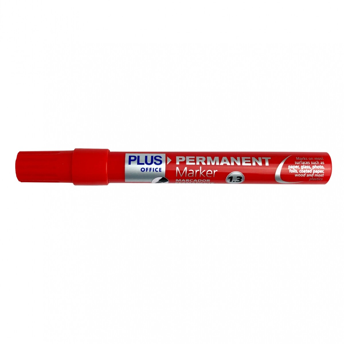 Marcador Plus Office Permanente 1.3 mm - Rojo 