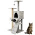 Gimnasio Rascador Para Gato Torre Casa Hamaca Escalera Atrix Variante Color Gris Claro