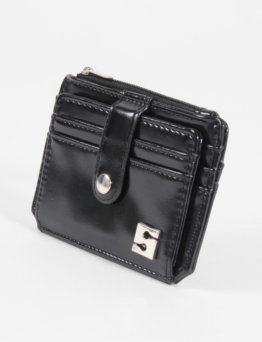 Tarjetero flap monedero - negro 
