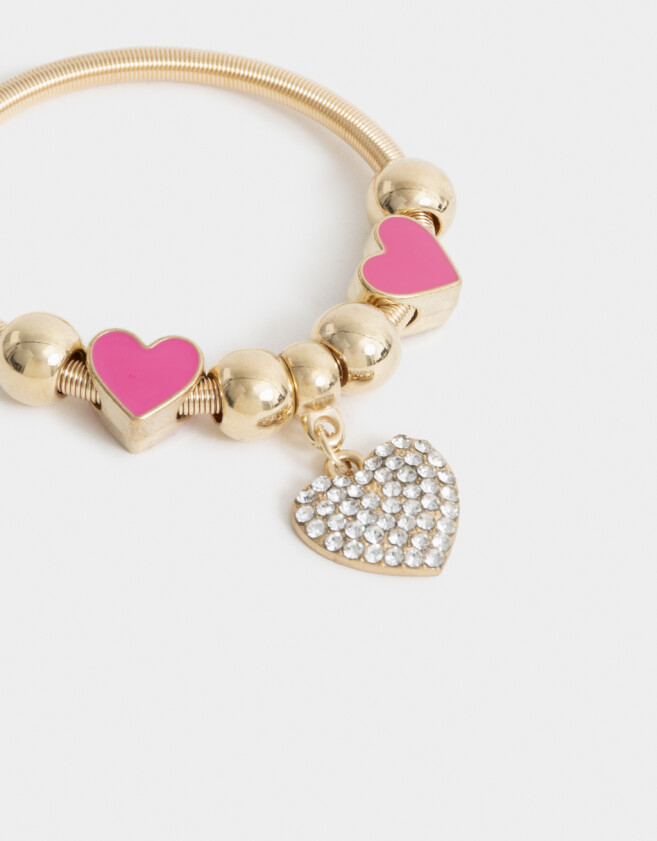 Pulseras Infantiles Con corazón Pulsera Infantil Con Dije Corazón - Dorado