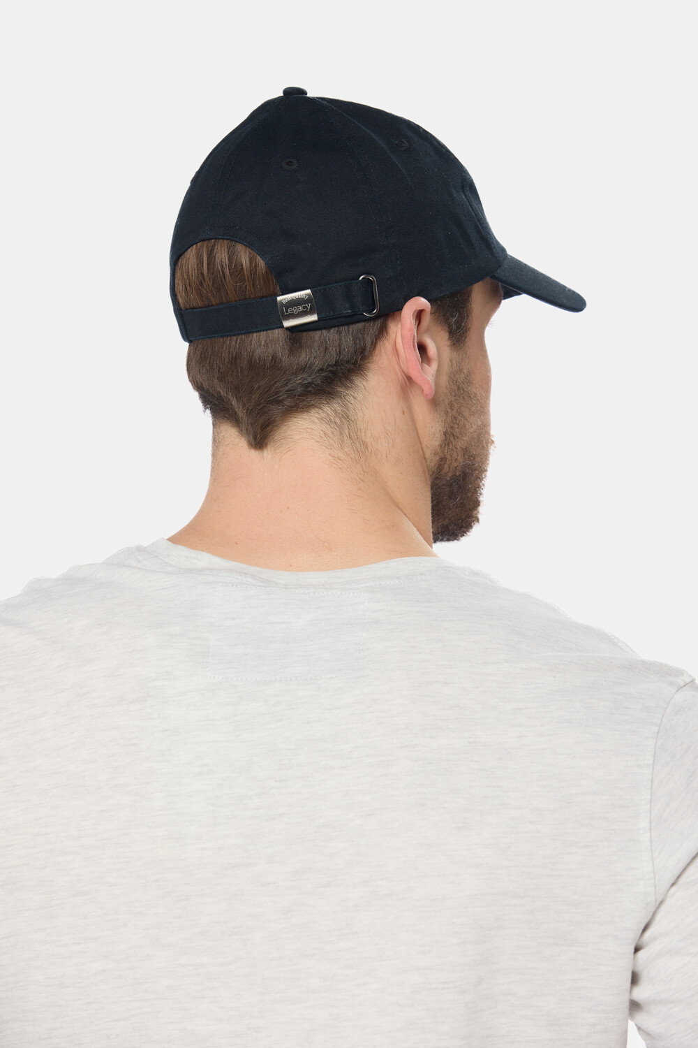 GORRO VISER DE LONA CON PARCHE DE GOMA Negro