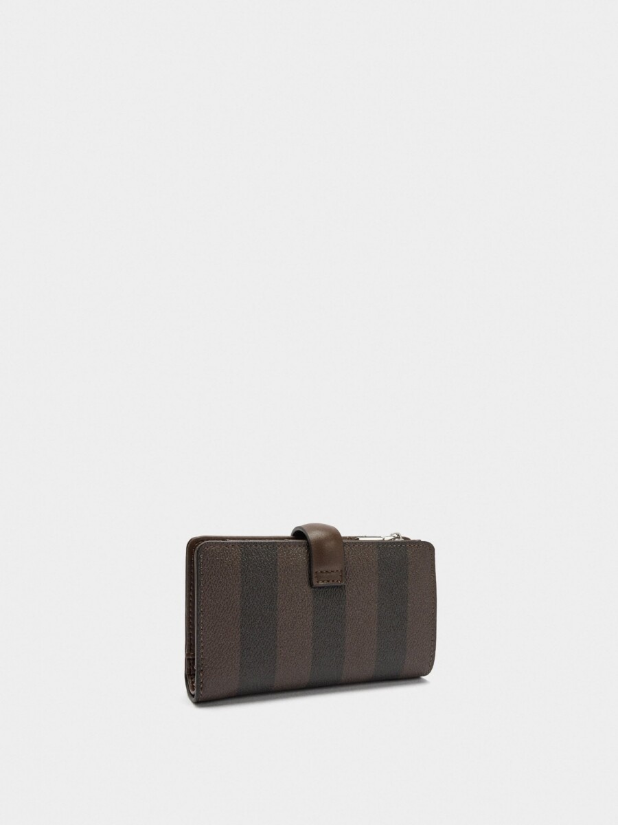 Cartera Con Rayas M marron