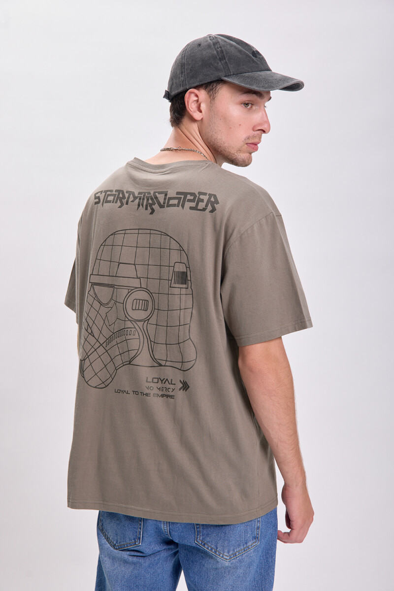 Remera oversize estampada Gris