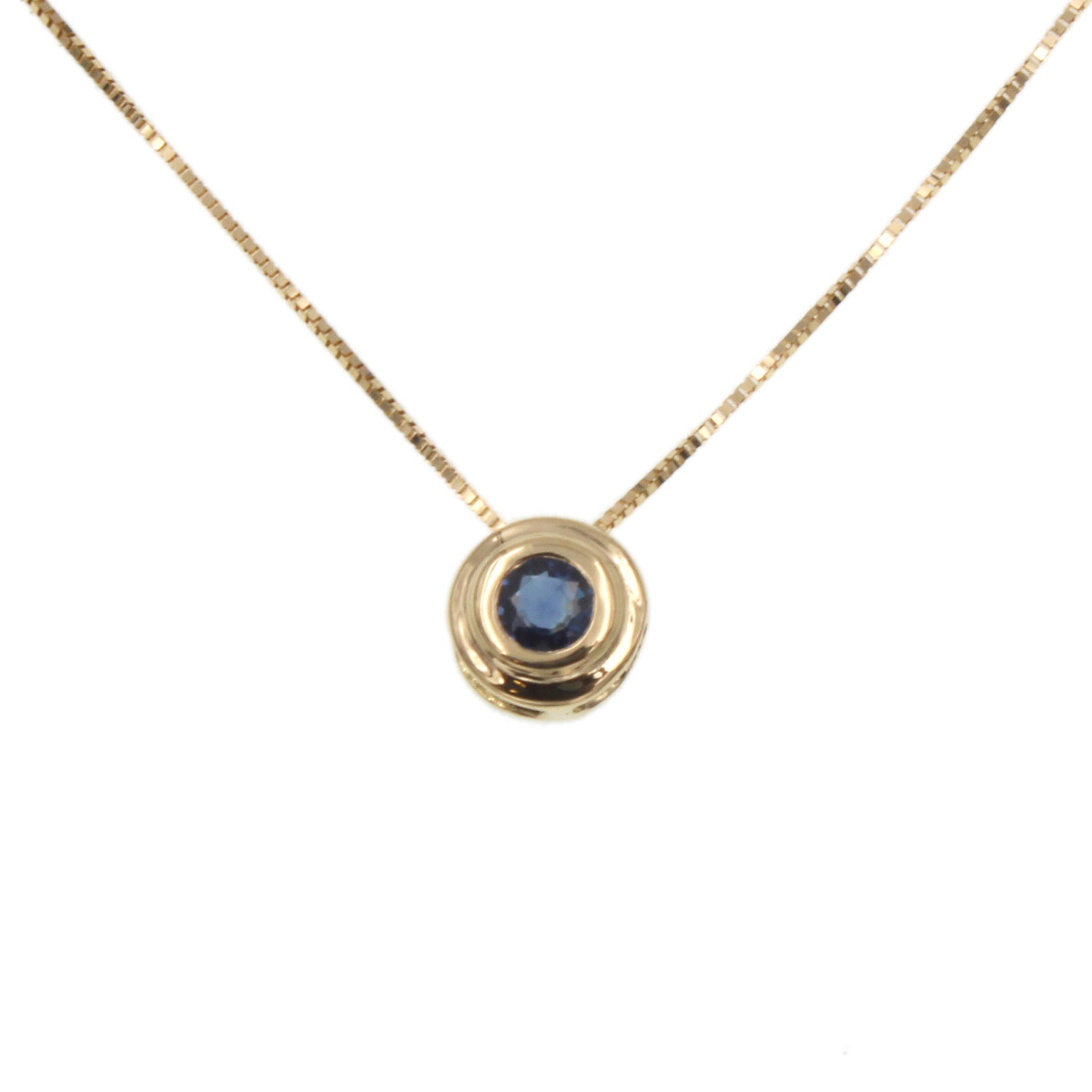 Colgante Zafiro doble virola con cadena de oro amarillo 18k 