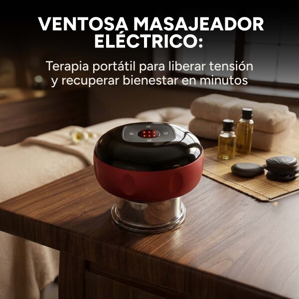 Masajeador Eléctrico Ventosa Vacío Recargable Terapeutico Color Rojo