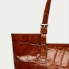 Bolso The Icon en cuero grabado big croco Cuoio