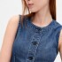 SL HIGH NECK TAILORED VEST - DK MERWIN DARK WASH