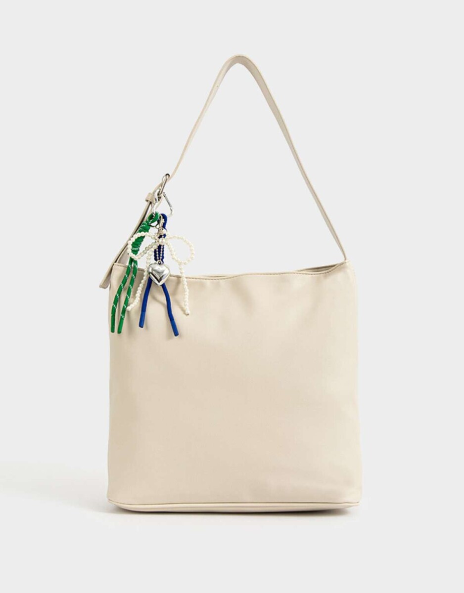 Cartera Saca Con Charm - Blanco Crudo 