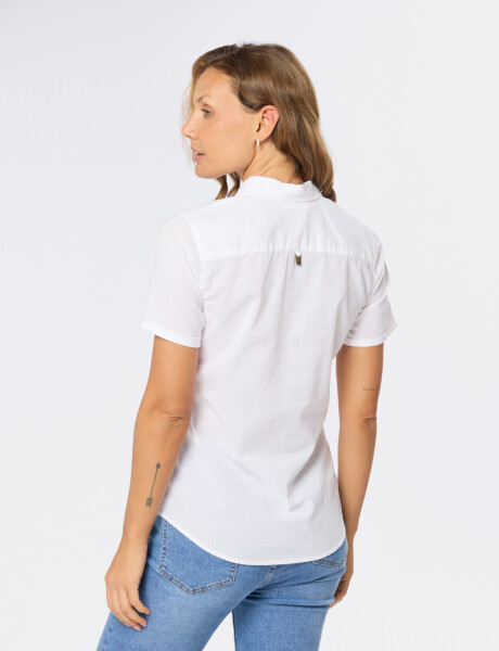 CAMISA DE LINO MEDIO BOTÓN Blanco