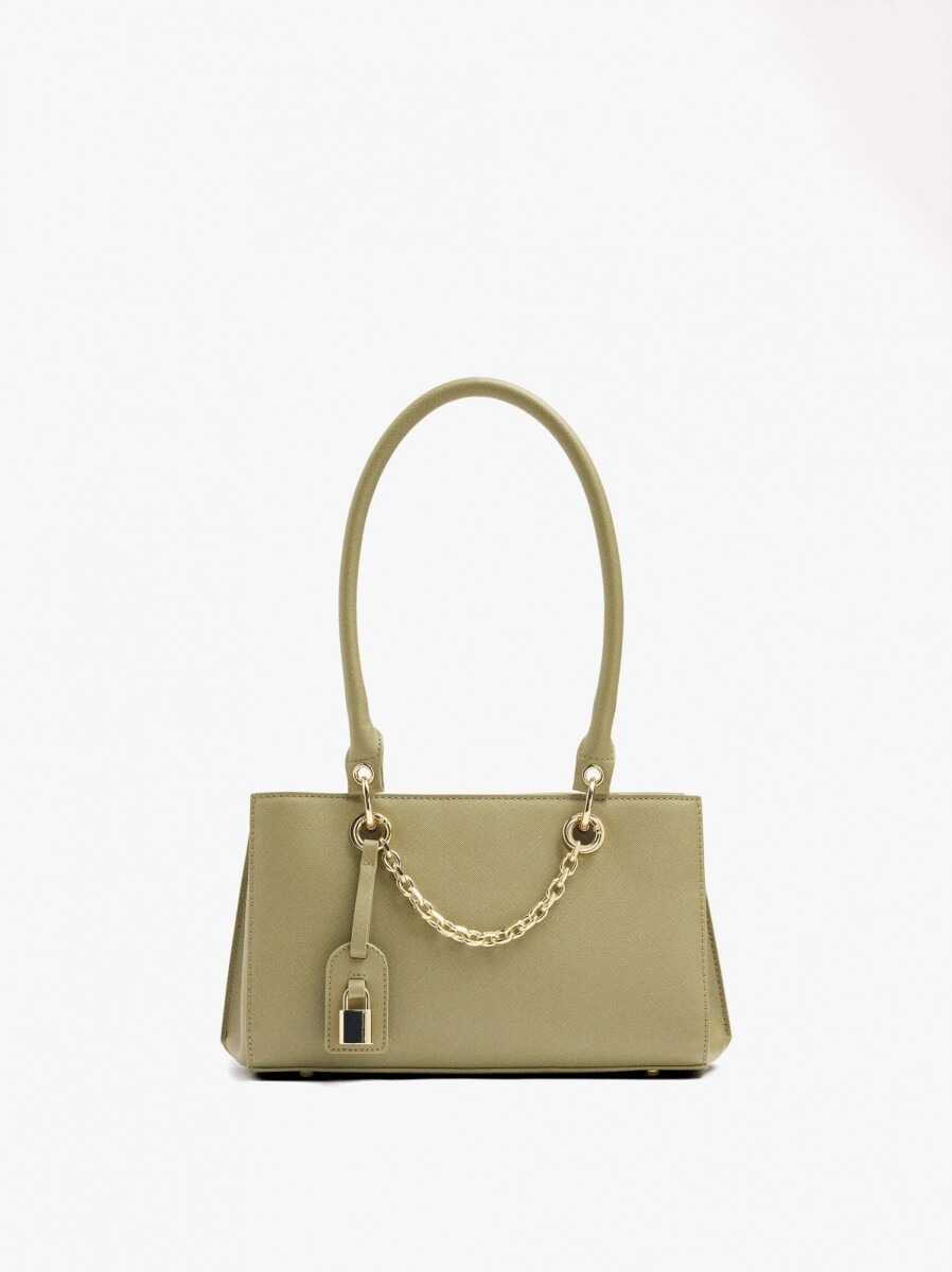 Bolso De Hombro Con Textura Y Pendiente - verde 