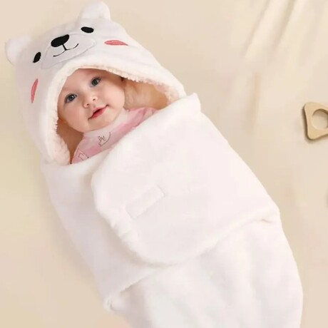 Manta Envolvente Bebé Oso Blanco