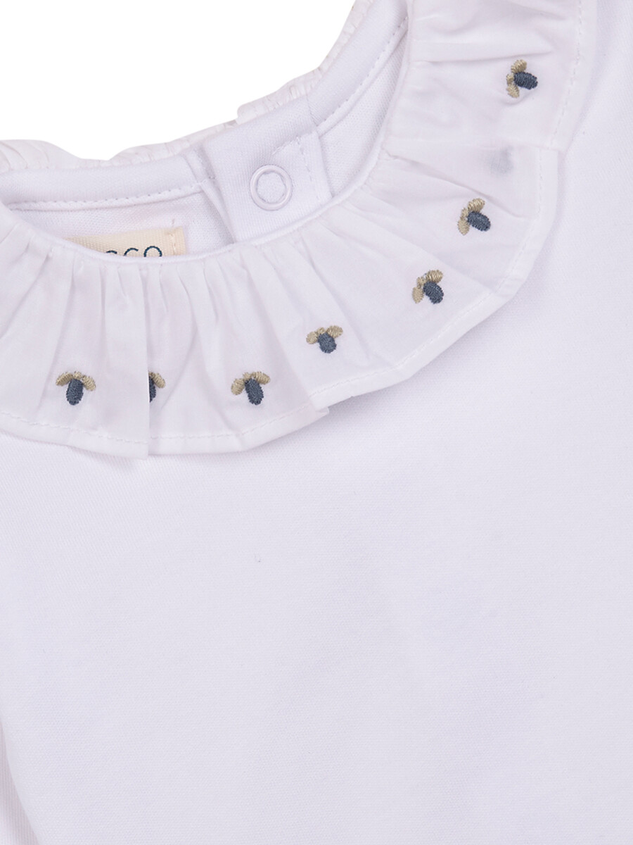 Body Manga Larga Con Blanco Optico