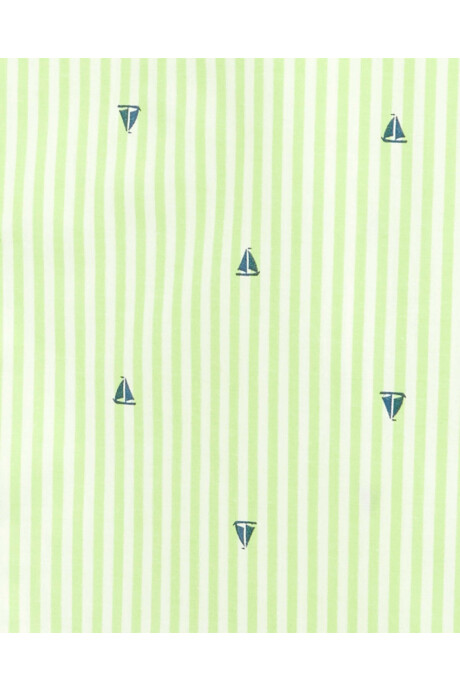 Camisa de popelina, manga larga diseño veleros. Talles 6-8 Sin color