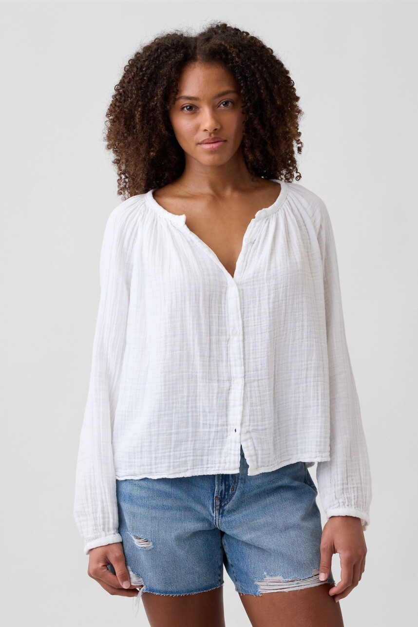 Camisa Muselina Mujer Optic White