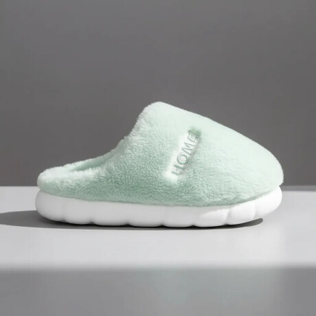 Pantufla De Felpa Peluche sintético Antideslizante Unisex Verde Claro