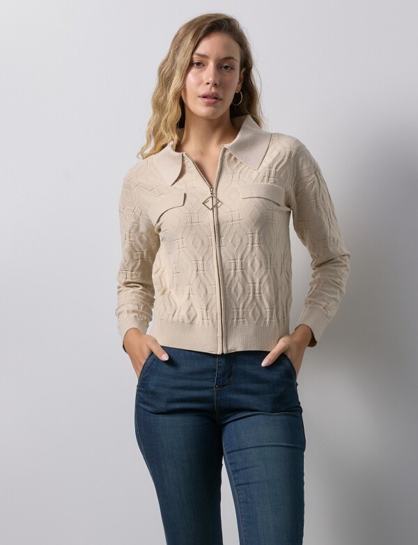 Cardigan Jacquard BEIGE