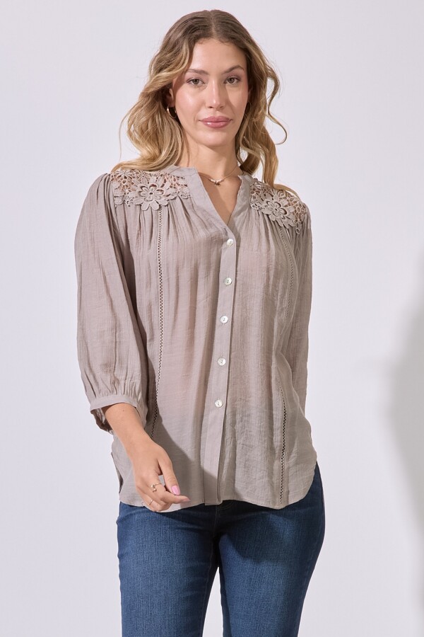 Blusa Crochet KHAKI