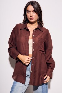 Camisa Tencel Chocolate