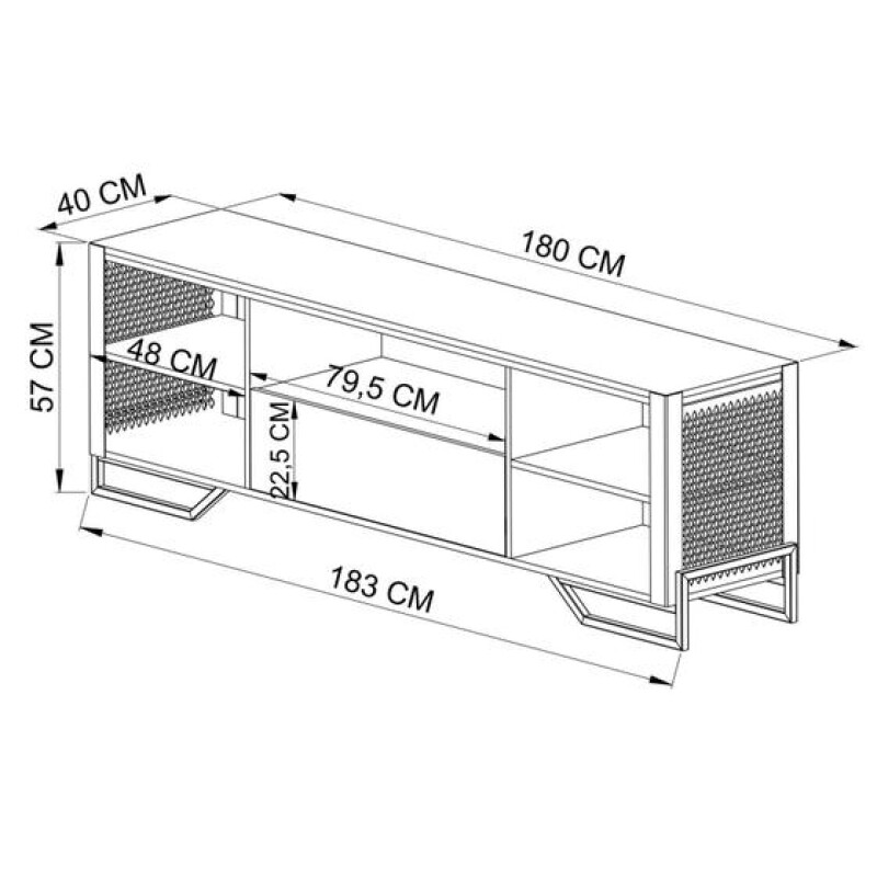 RACK TIPO INDUSTRIAL 183X57X40 1 CAJON NEGRO C/ TAPA MIEL RACK TIPO INDUSTRIAL 183X57X40 1 CAJON NEGRO C/ TAPA MIEL