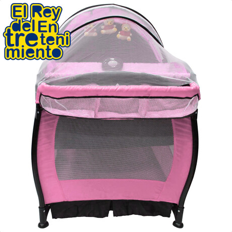 Practicuna Infanti Cuna Bebe Luz Y Música Rosa