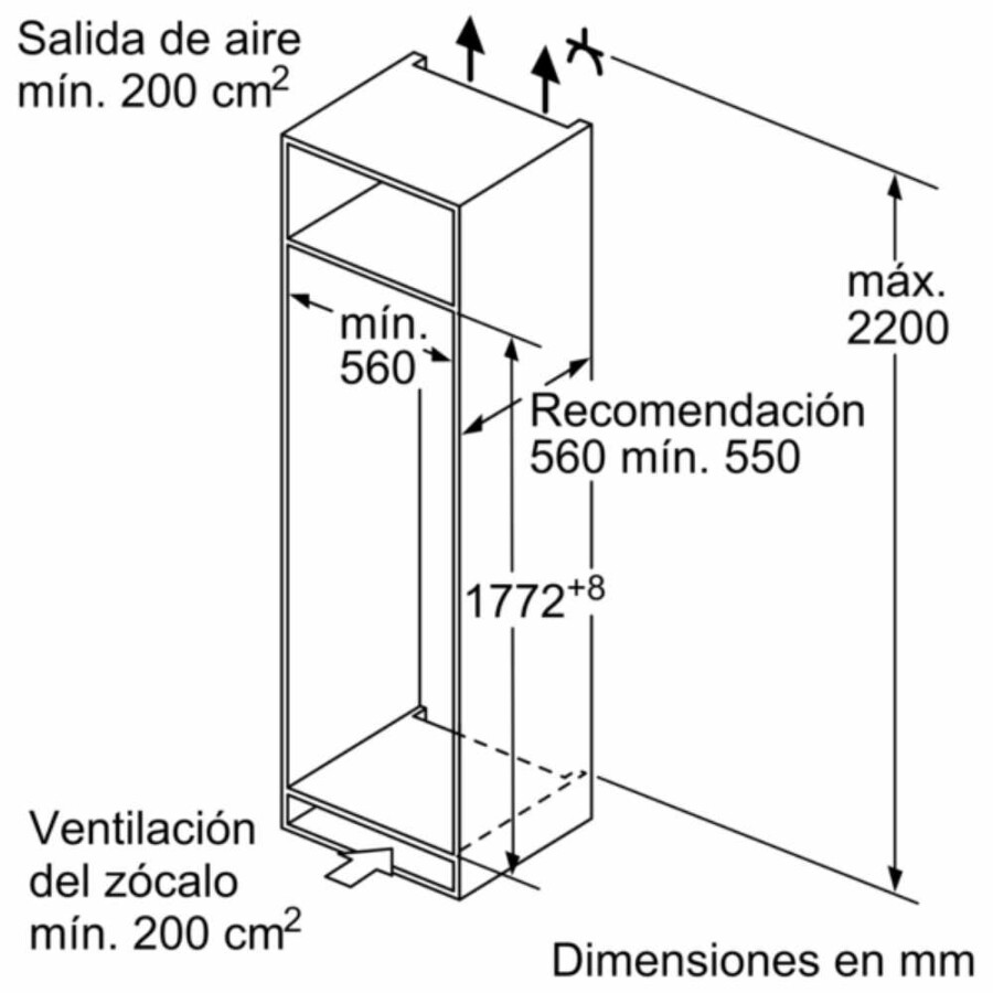 Heladera integrable panelable Bosch KIR81ADD0 Heladera integrable panelable Bosch KIR81ADD0